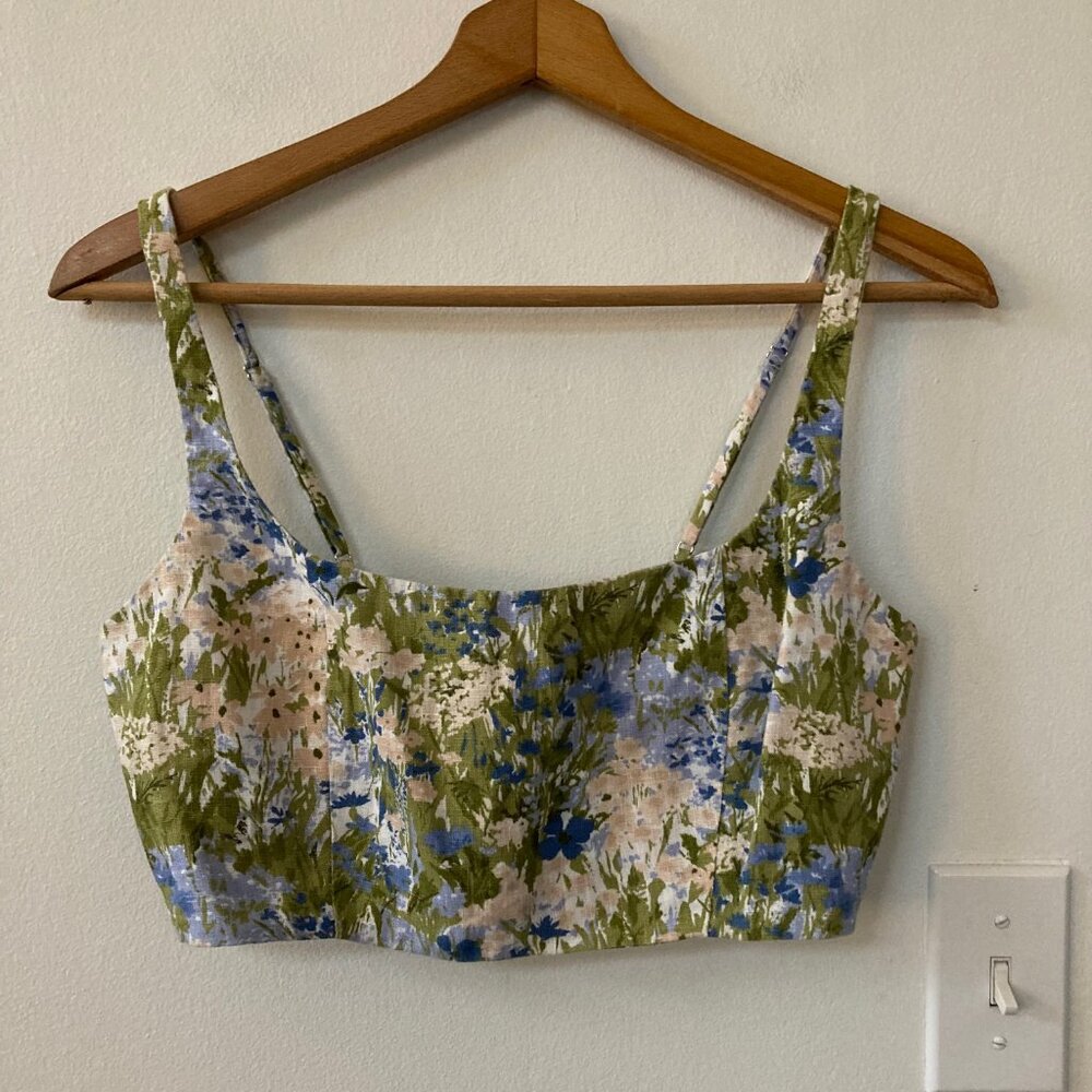 Reformation France Linen Top in Hillside - Picture 4 of 7
